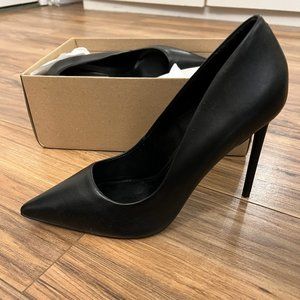 Steve Madden VALA BLACK LEATHER Stiletto  Pump Heel - Unworn - Size 9